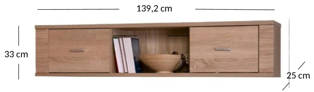 Dulap de perete Gwenn 2D (Stejar sonoma). 1052923