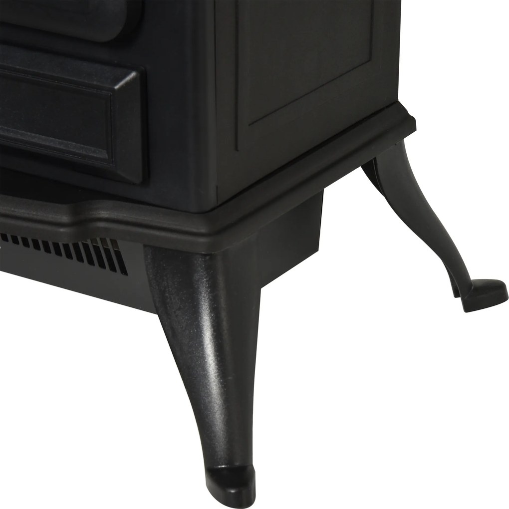 Semineu Electric cu Efect Flacara soba electrica de Podea aparat de incalzire electric 42x28x55cm Negru HOMCOM | Aosom Romania