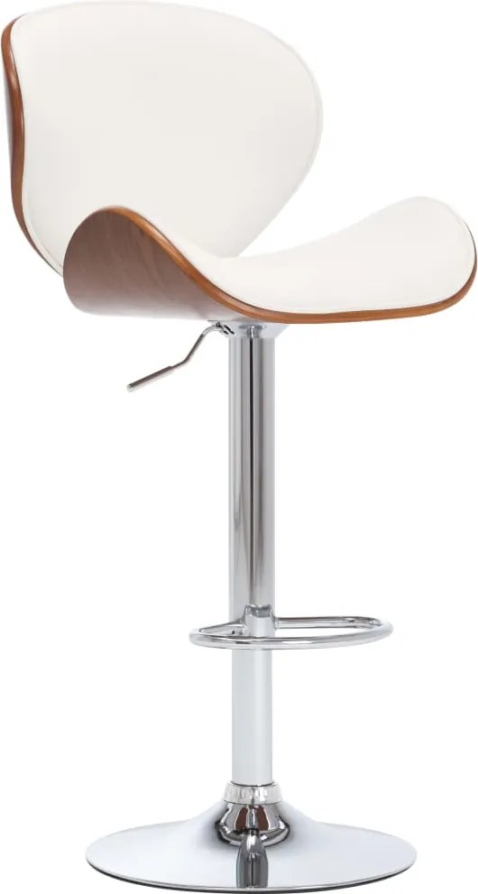 vidaXL Scaun de bar, alb, piele ecologică