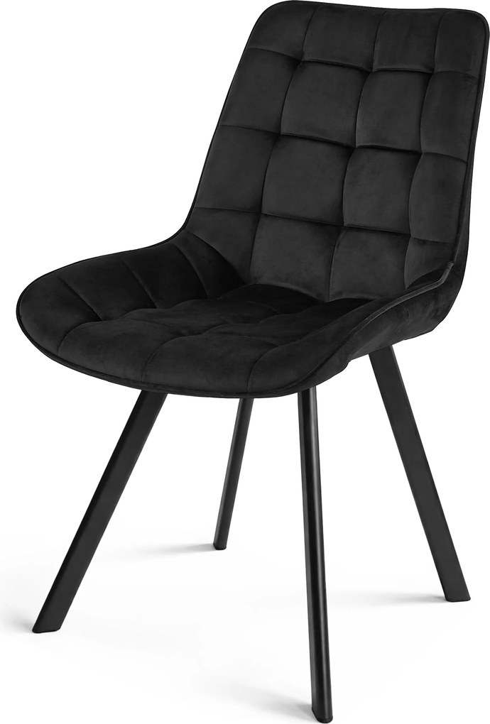 Scaun de dining SORIA VELVET cu picioare negre, neagra