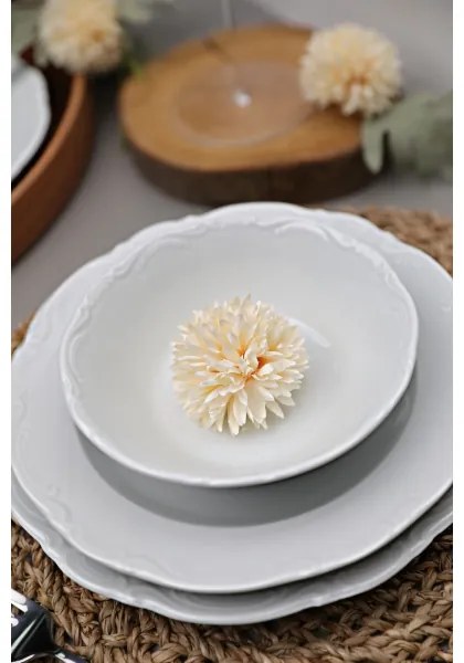 Set de masă 18 piese, alb/porțelan