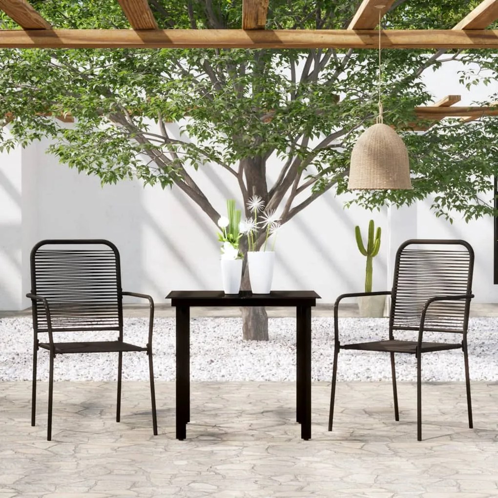 3099137 vidaXL Set de mobilier pentru grădină, 3 piese, negru