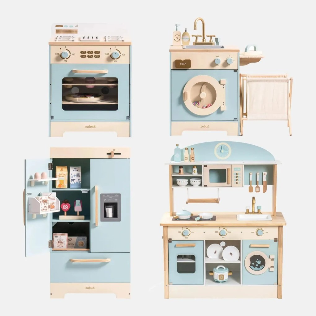 Bucatarie copii din lemn Series Albastru