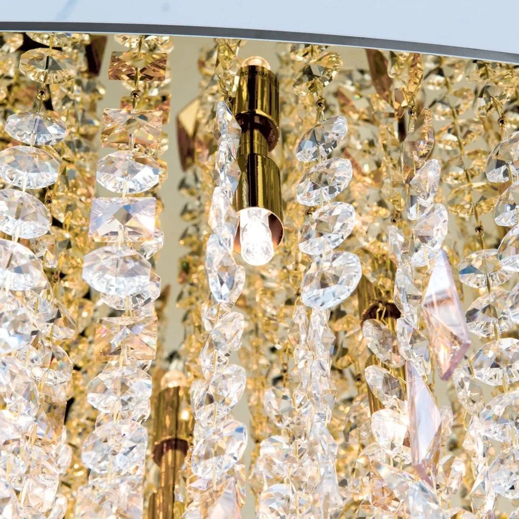 Lustra suspendata cristal K9 design elegant de lux CRYSTALRIVER aurie