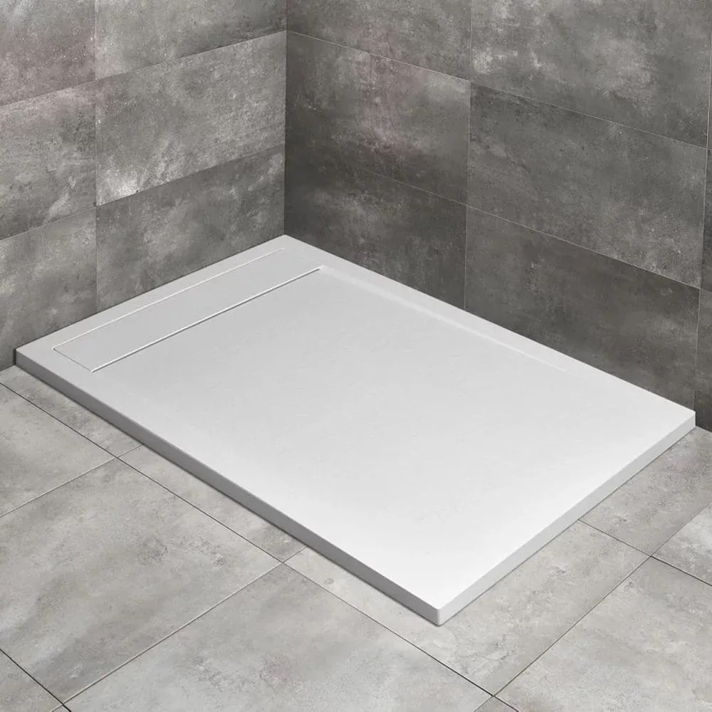 Cadita dus compozit dreptunghiulara Radaway Teos F 120x100 cm alb