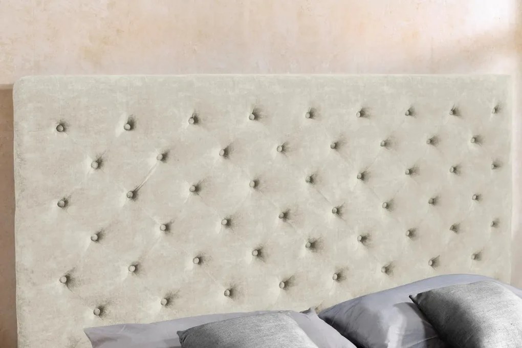 Pat PARIS 180x200cm catifea bej sampanie cu spatiu de depozitare