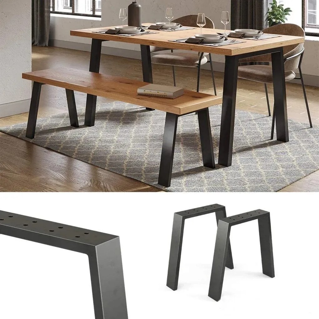 Picioare masa metal, Carpath Homs , Negru,55x70X72 cm