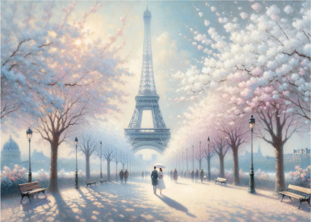 Tablou pe sticlă - Pictură din Paris (70x50 cm)