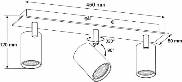 Kanlux 90782 - Corp de iluminat tip spot EVALO 3xGU10/10W/230V bej/auriu