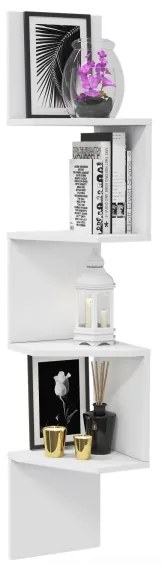 Etajeră de colț DESALDO 155,2x29,6 cm alb