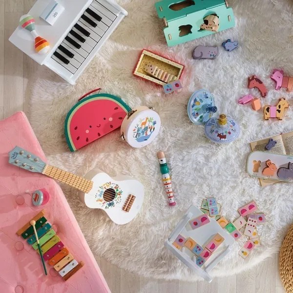 Chitară din lemn pentru copii Vilac animalele lumii Sarah Betz