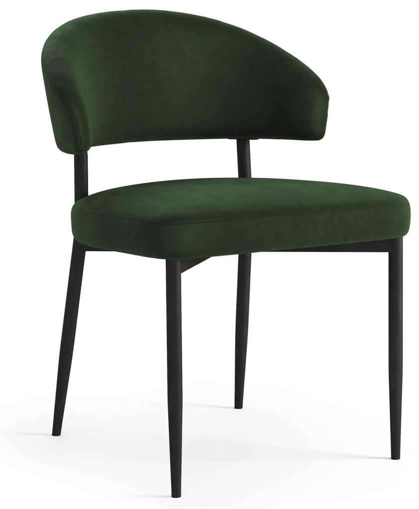 MAZZONI EXPORT IRIS Verde Pădure (material Victoria 68AC) - SCAUN MODERN TAPIȚAT PENTRU SALON/SUFRAGERIE LOFT