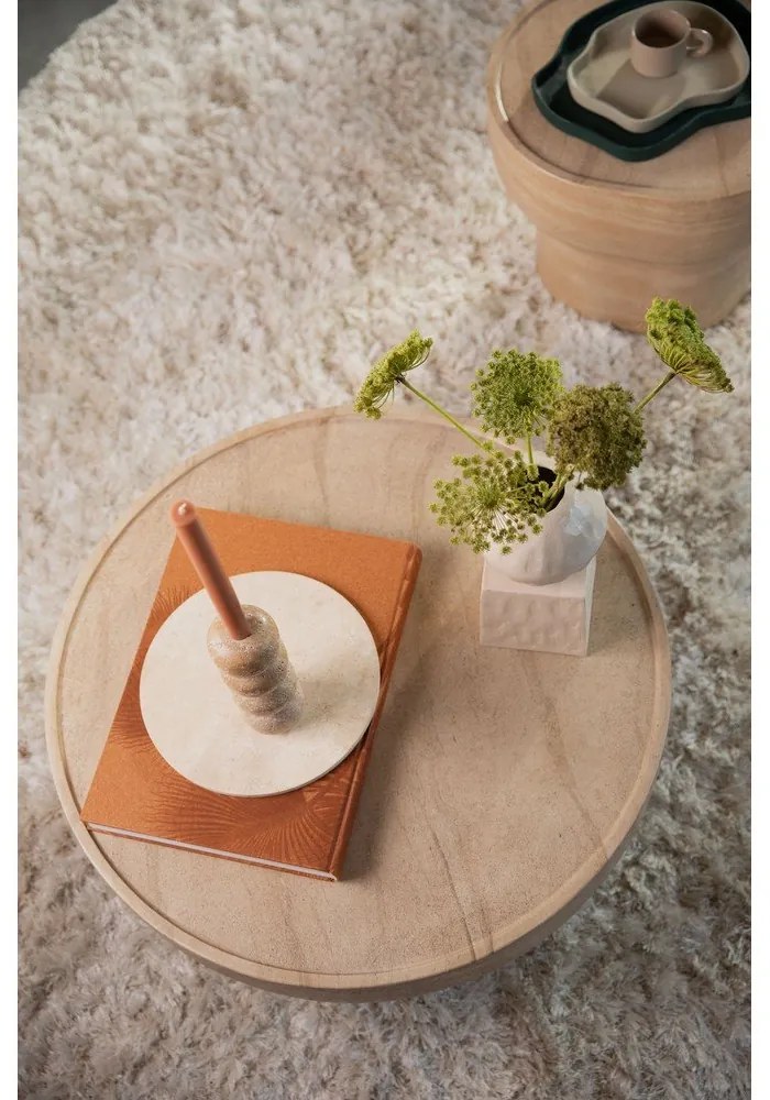 Măsuță de cafea în culoare naturală rotundă cu aspect de piatră ø 80 cm Noble – Zuiver