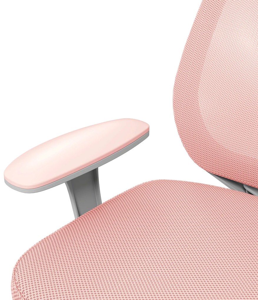 Vinsetto Scaun Birou Roz Respirabil cu Inaltime Reglabila Scaun Rabatabil cu 5 Roti cu Inclinare 55x48x82.5-94.5 cm | Aosom Romania