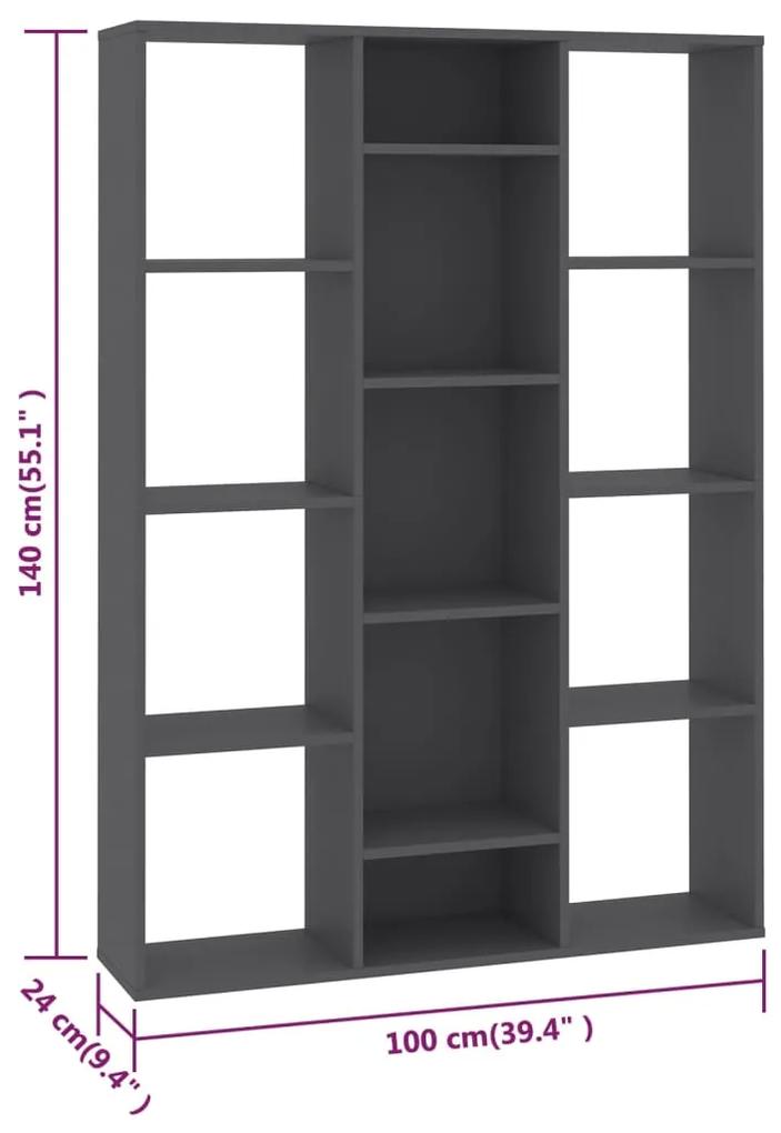 Separator camera Biblioteca, gri, 100x24x140 cm, PAL Gri, 1