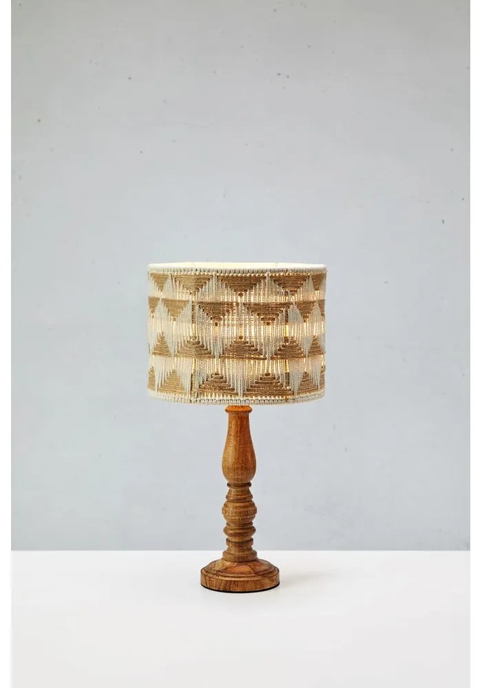 Veioză maro/în culoare naturală cu abajur textil/cu abajur din iută (înălțime 45 cm) Ano – Markslöjd