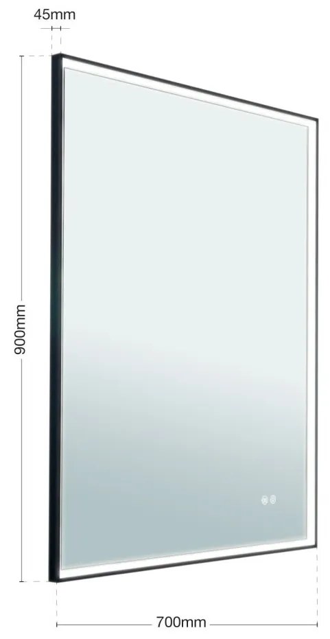Oglinda baie cu iluminat LED dimabil IP44 FRAME 70-90cm