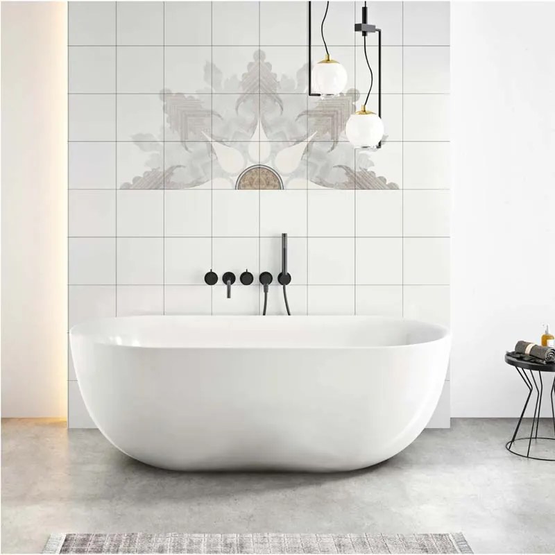 Cada freestanding Florida Aura Slim 170 ovala cu instalatie completa alb