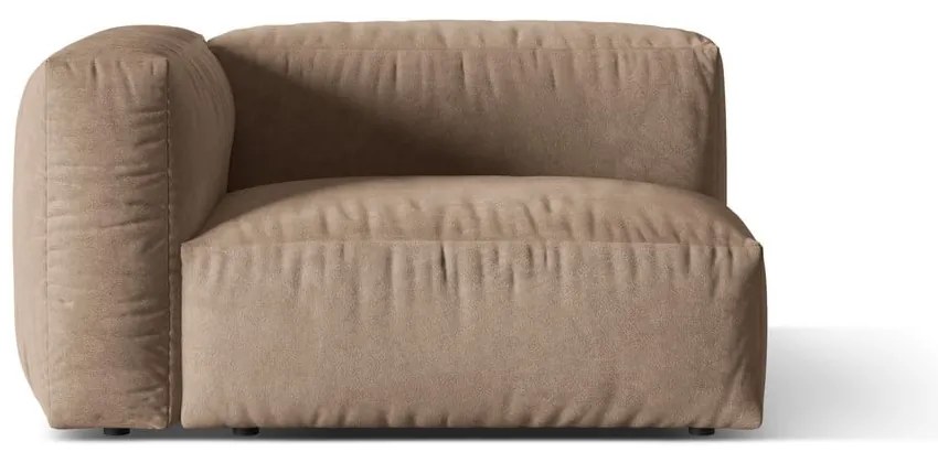 Modul pentru canapea modulară maro deschis cu tapițerie din catifea (cu colț pe partea stângă) Martina – Micadoni