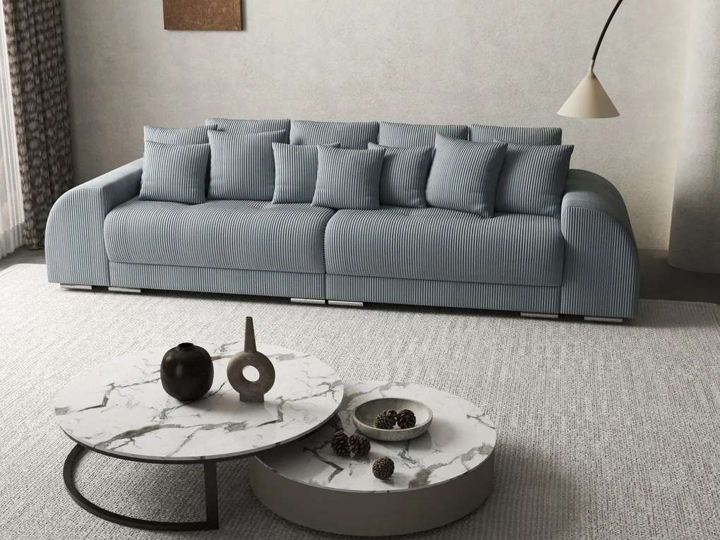 Canapea extensibilă dumonde cu 2 lăzi de depozitare si sezut confortabil din spuma high-density, Verona Zoom Grey 310x100 cm