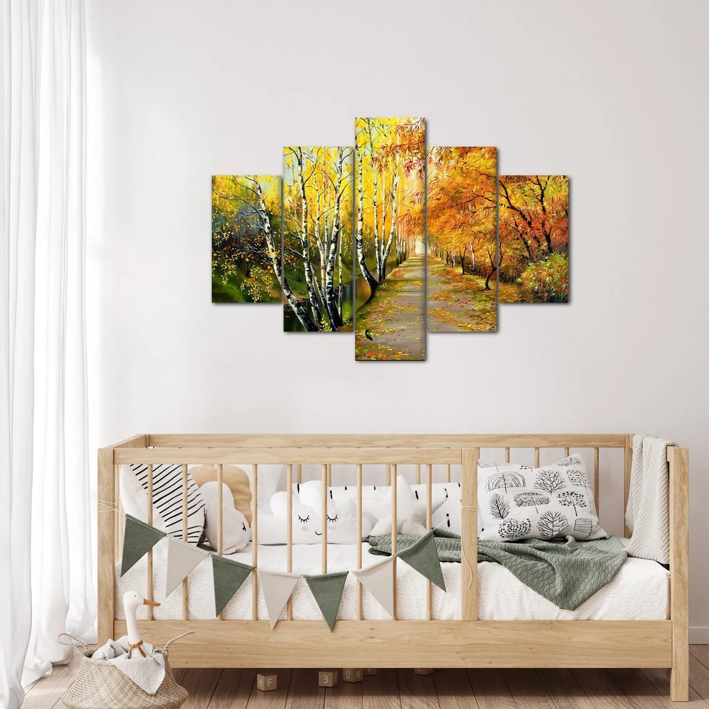 Tablou - Alee romantică de-a lungul apei, pictură în ulei (150x105 cm)