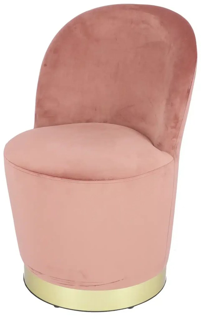 Fotoliu Glamour din catifea cu baza aurie, design elegant - ROZ FUCSIA