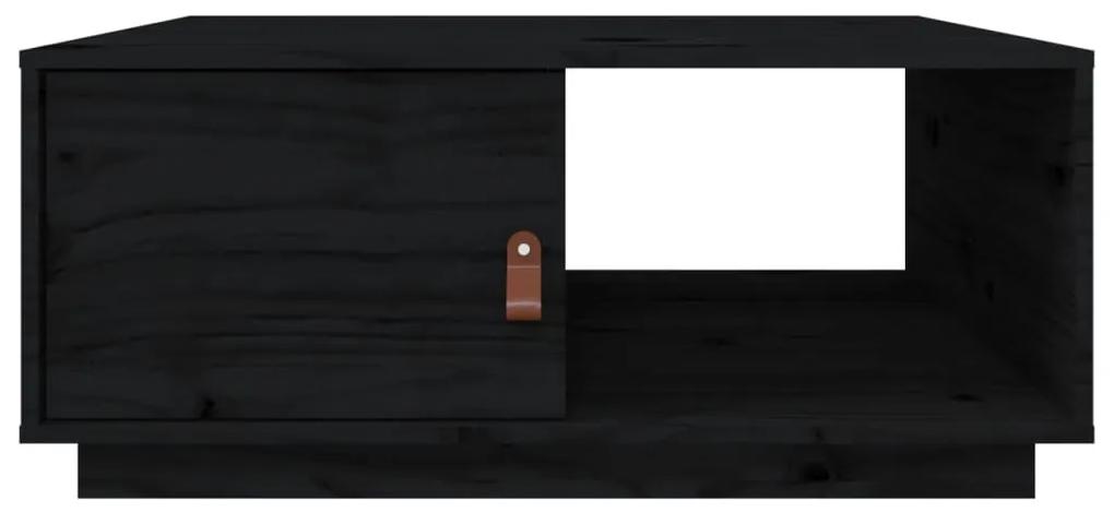 Masuta de cafea, negru, 80x50x35 cm, lemn masiv de pin 1, Negru