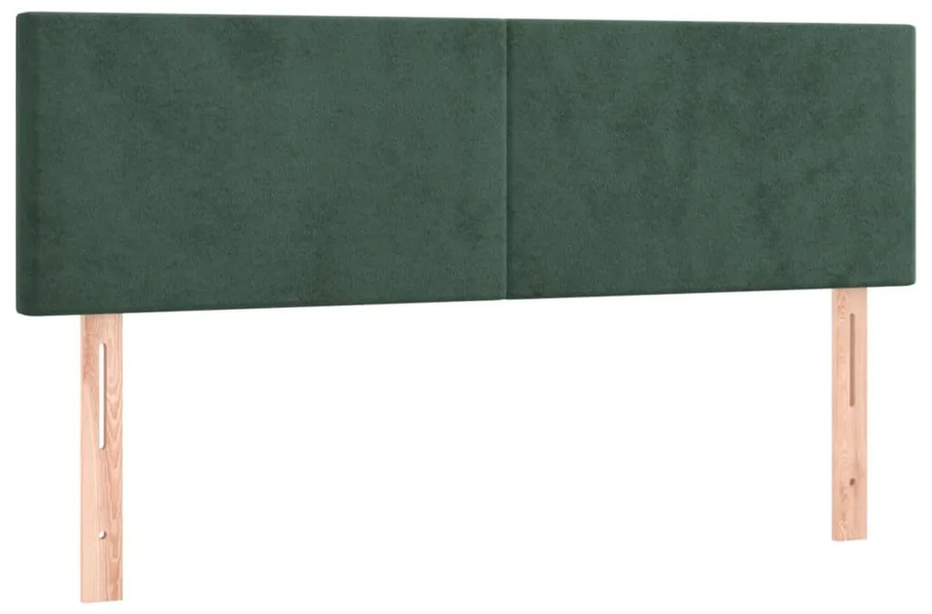 345801 vidaXL Tăblii de pat, 2 buc., verde închis, 72x5x78/88 cm, catifea
