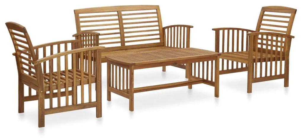 3057971 vidaXL Set mobilier de grădină, 4 piese, lemn masiv de acacia