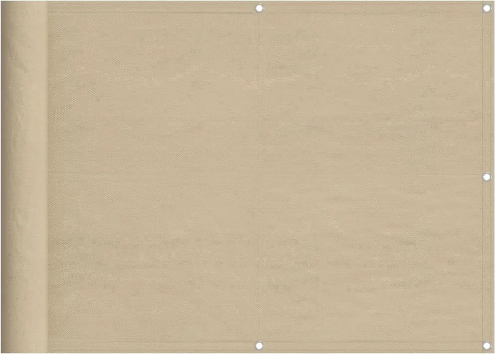 vidaXL Paravan de balcon, bej, 75x700 cm, 100% poliester oxford