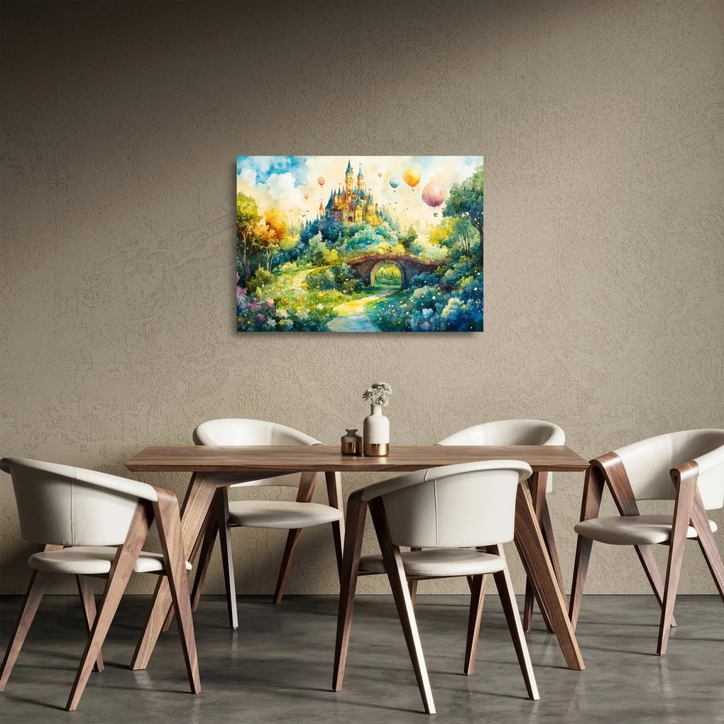Tablou pe sticlă - Castel de Poveste (70x50 cm)