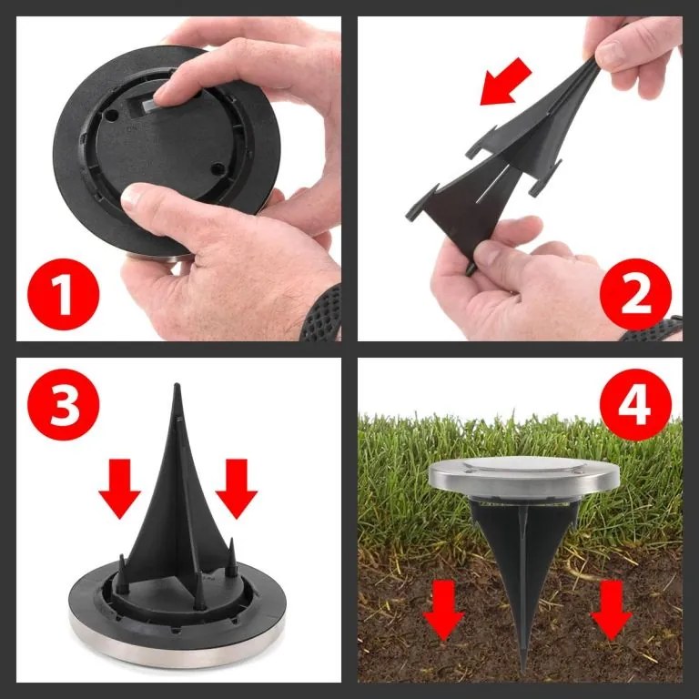 Set de lumini solare încorporate pentru grădină, 8 LED-uri,