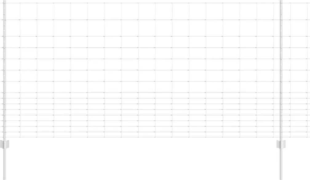 vidaXL Gard cu Stâlp Argintiu 1,2 x 25 m Oțel