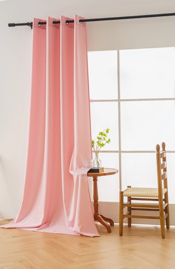 Draperie OXFORD LIGHT 140x250 cm, roz Agatat: Inele metalice
