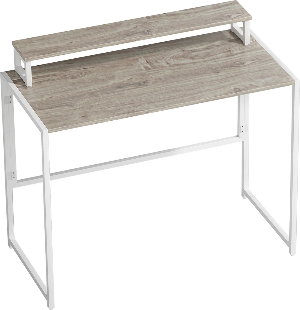 HOMCOM Masă Pliabilă Economisitoare de Spațiu cu Suport Detasabil pentru Monitor, 100x48x87,5 cm, Masă Portabilă pentru Birou, Casă și Studio, Culoare Lemn | Aosom Romania