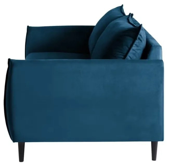 Canapea albastru-închis cu tapițerie din catifea 203 cm Juli – Ropez