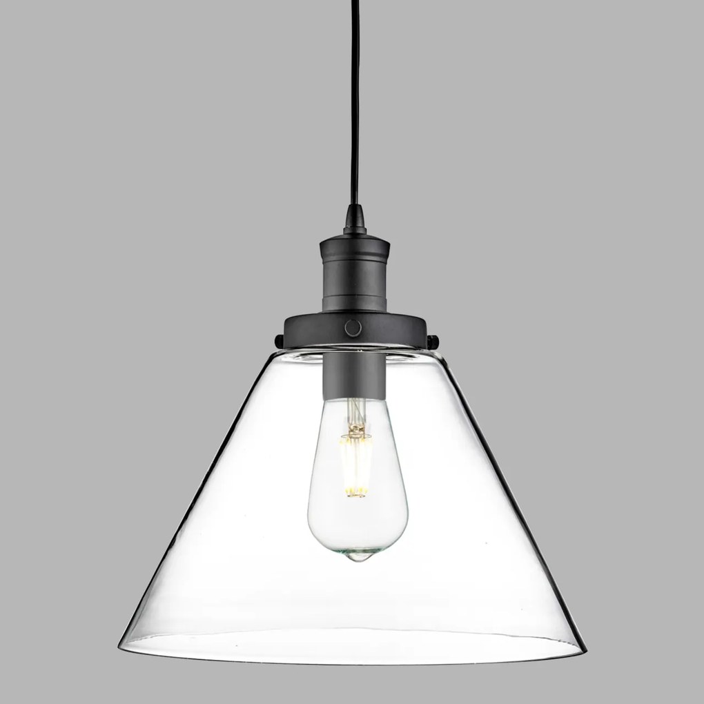 Lustra / Pendul design modern Pyramid negru/clar 3228BK SRT