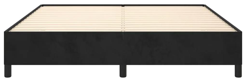 Cadru de pat, negru, 180 x 200 cm, catifea Negru, 35 cm, 180 x 200 cm