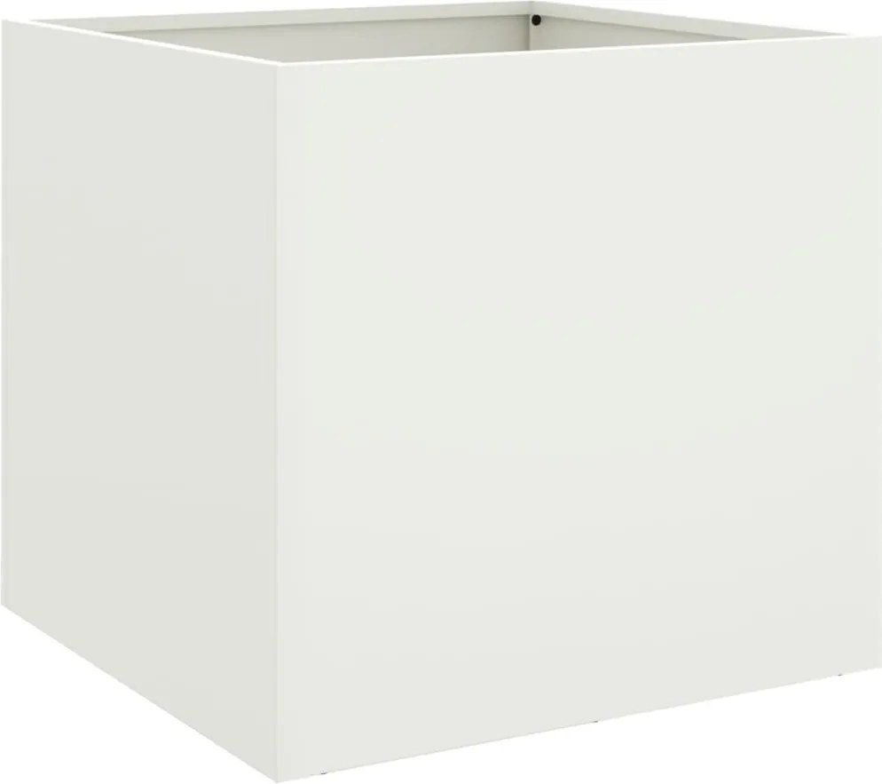 vidaXL Jardinieră, alb, 49x47x46 cm, oțel