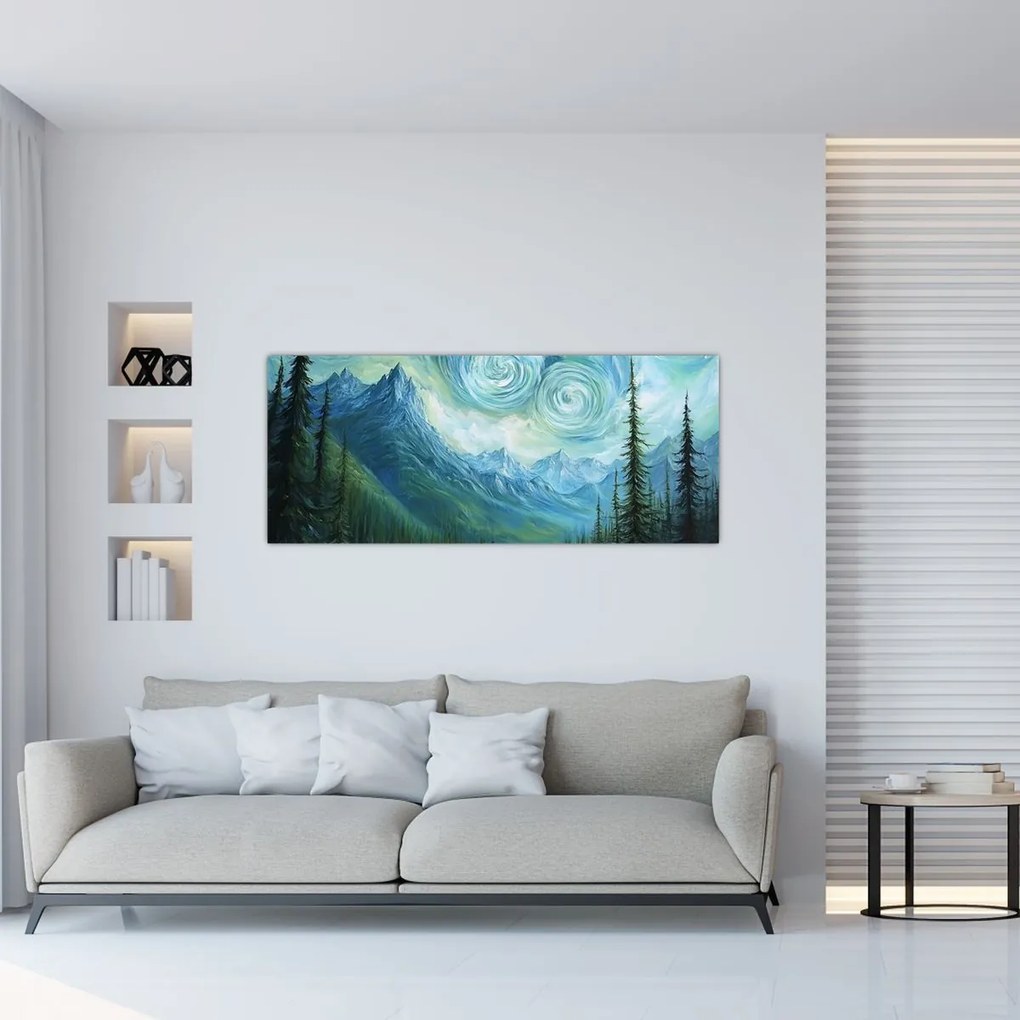 Tablou - Peisaj cu o adiere din Van Gogh (120x50 cm)