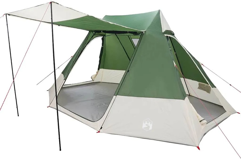 vidaXL Cort de Camping cu acoperiș Verde 482 x 360 x 227 cm tafta
