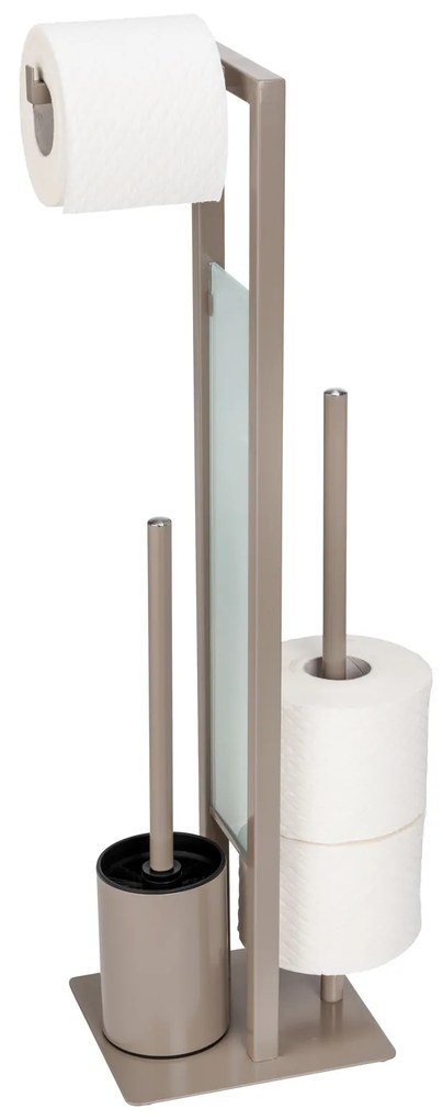 Suport pentru hartie igenica si perie WC RIVALTA, 3in1, WENKO