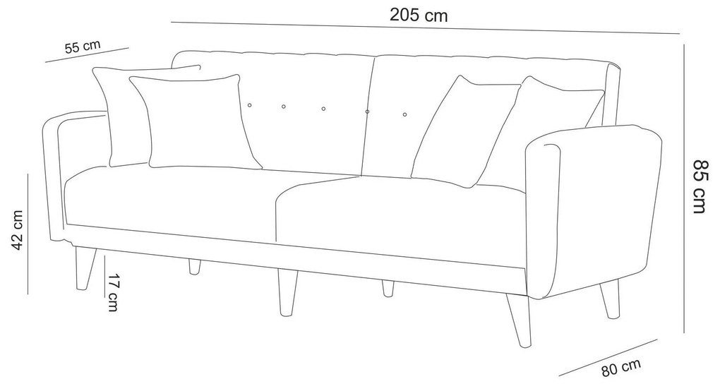 Set canapea fotoliu Aryanna (Gri). 1101495