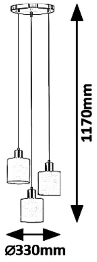 Lustra cu 3 pendule design modern NATINA bej 5012 RX