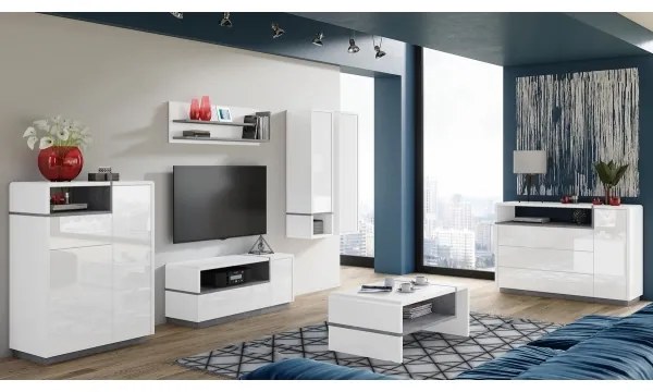 Etajeră FRED alb/gri