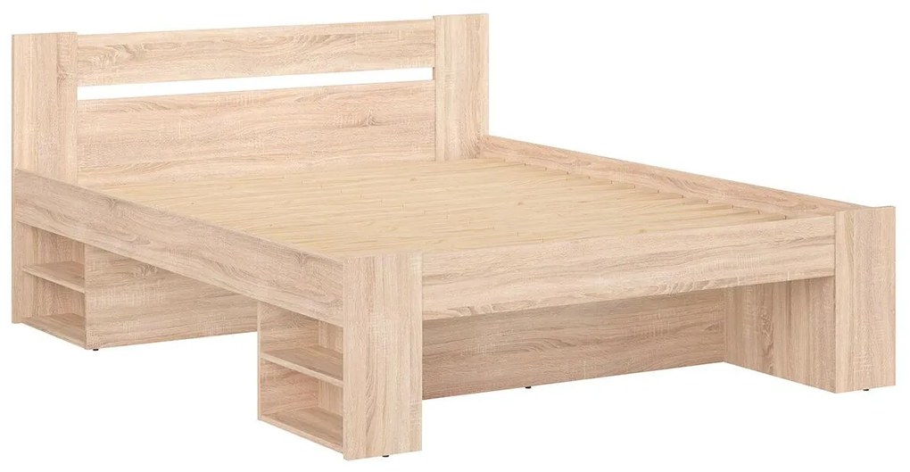 Pat matrimonial 160 cm Nepo Plus 14 (Stejar sonoma) (fără somieră) . 1098330