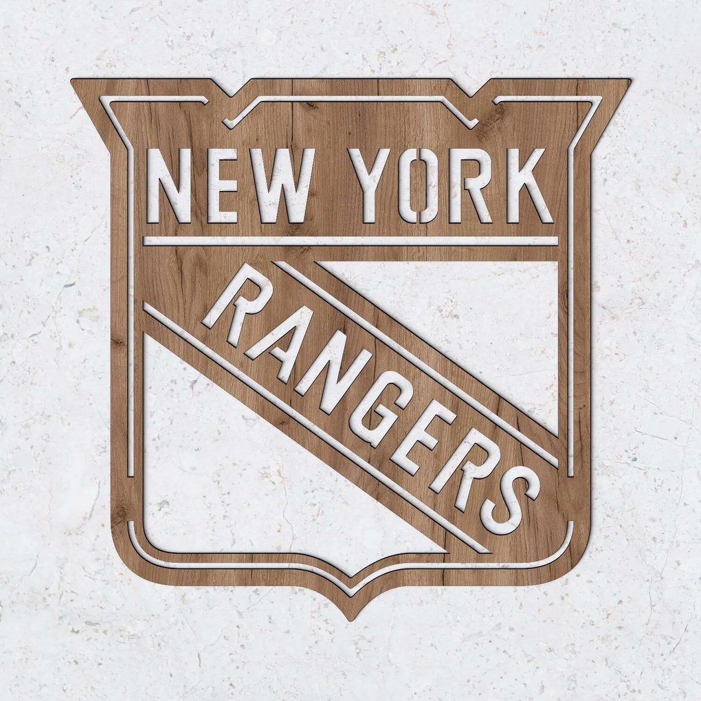 DUBLEZ | Logo hochei NHL din lemn - New York Rangers