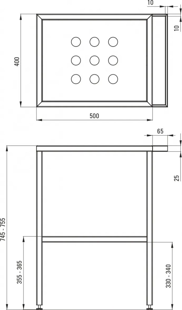 Lavoar baie pe blat si consola sustinere, 565 x 400 x 750 mm, Deante Temisto