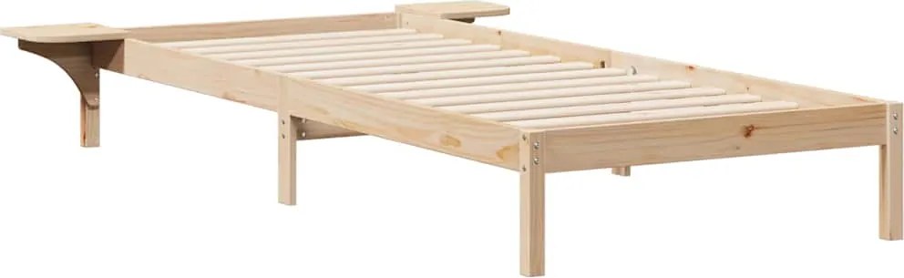 vidaXL Cadru de pat cu mese laterale natural 80 x 220 cm