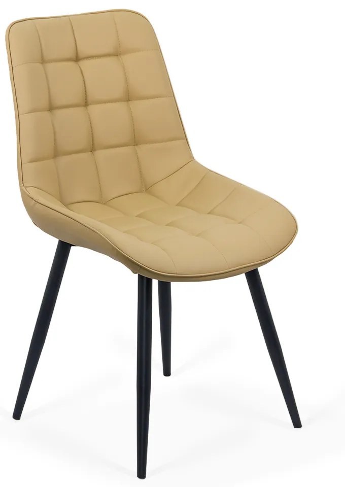 Scaun de bucatarie din piele sintetică si cadru metalic negru BUC 206P bej